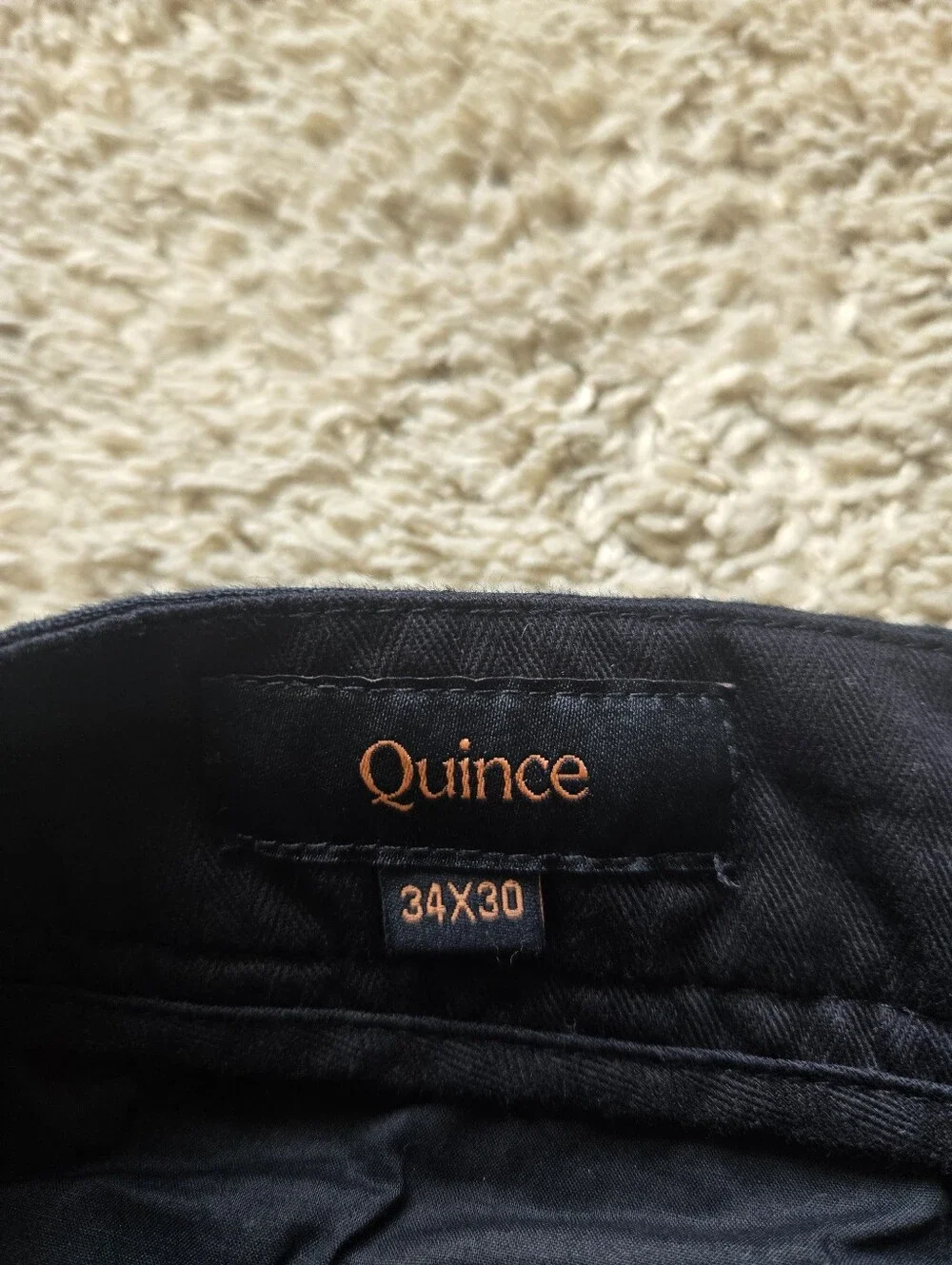 Quince European Linen Trousers Mens 34×30 Black Straight